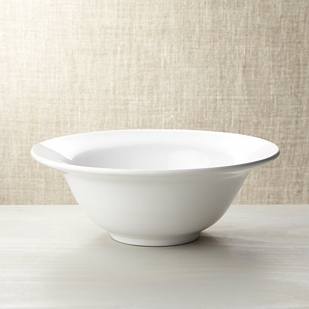 Italian White Ceramic Large Serving Bowl Crate and Barrel
