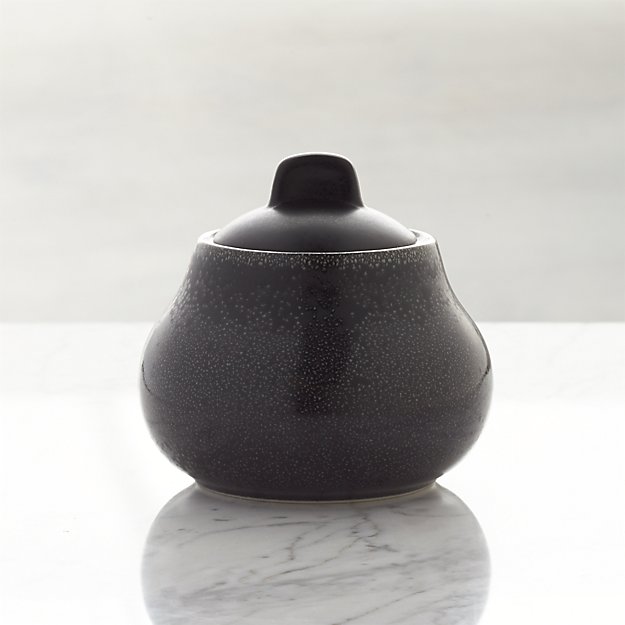 Jars Tourron Black Sugar Bowl with Lid Crate and Barrel