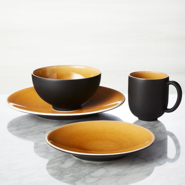 Jars Tourron Amber 4Piece Place Setting + Reviews Crate and Barrel