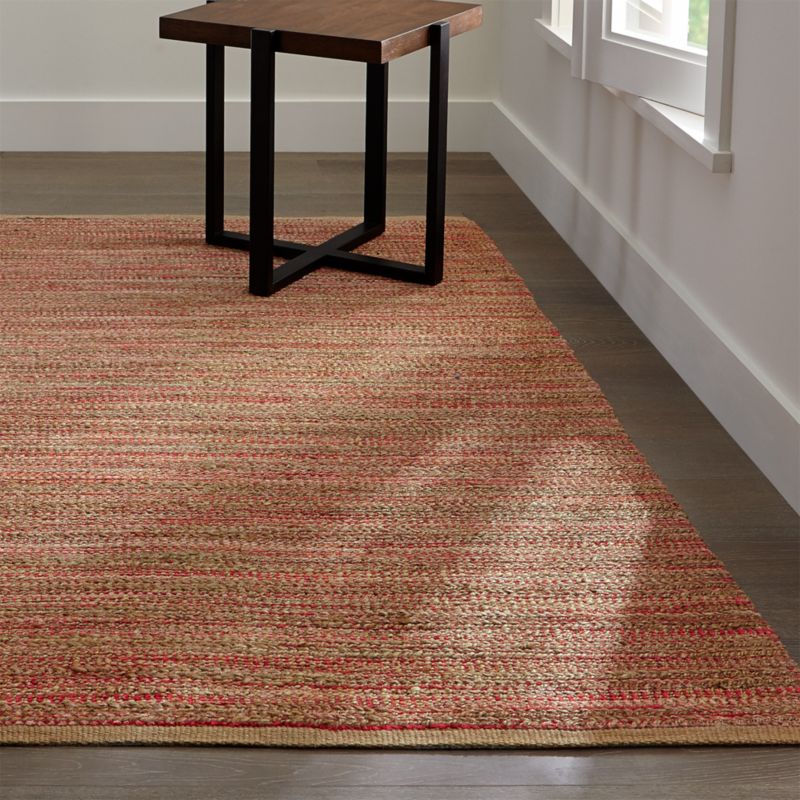 Jarvis Coral Orange JuteBlend Rug Crate and Barrel