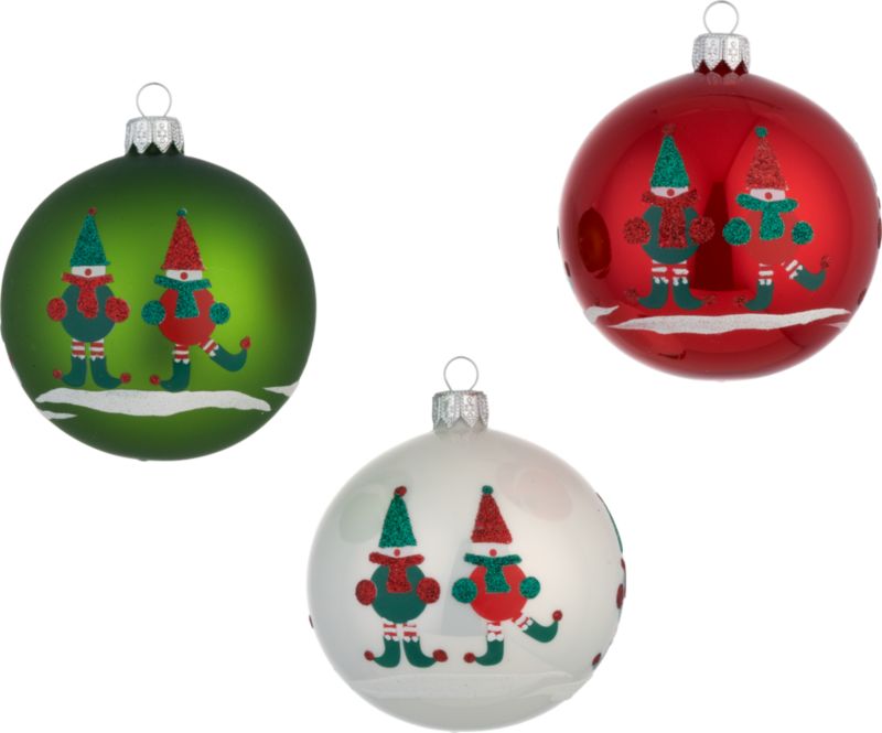 Set of 3 Jingle Elf Ball Ornaments
