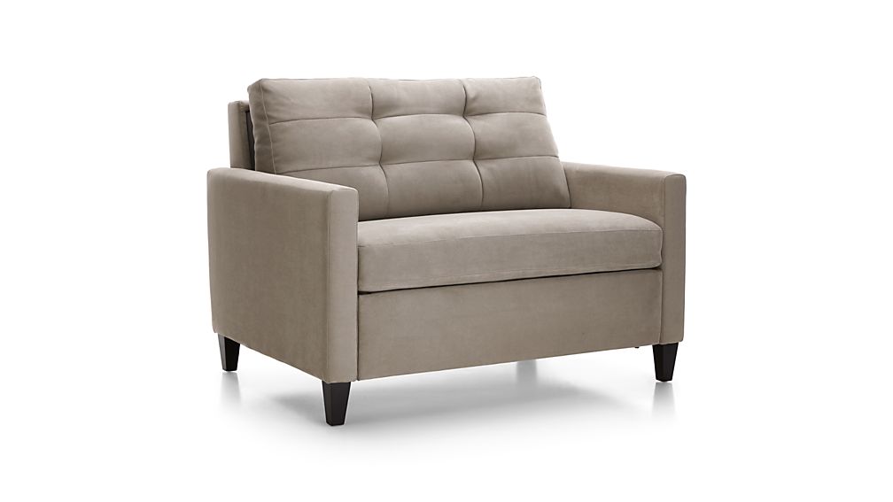 Karnes Twin Sleeper Sofa Vee Life: Nickel  Crate and Barrel