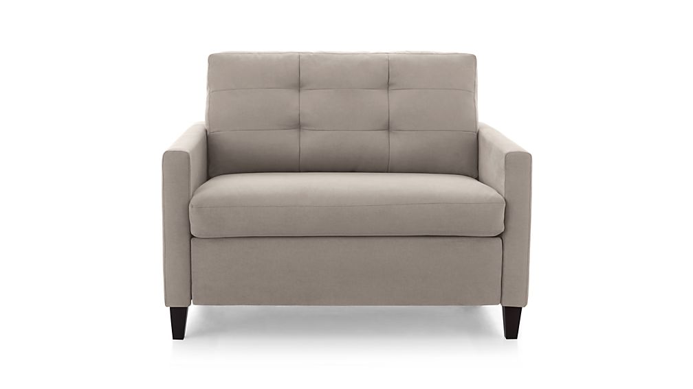 Karnes Twin Sleeper Sofa Vee Life: Nickel  Crate and Barrel