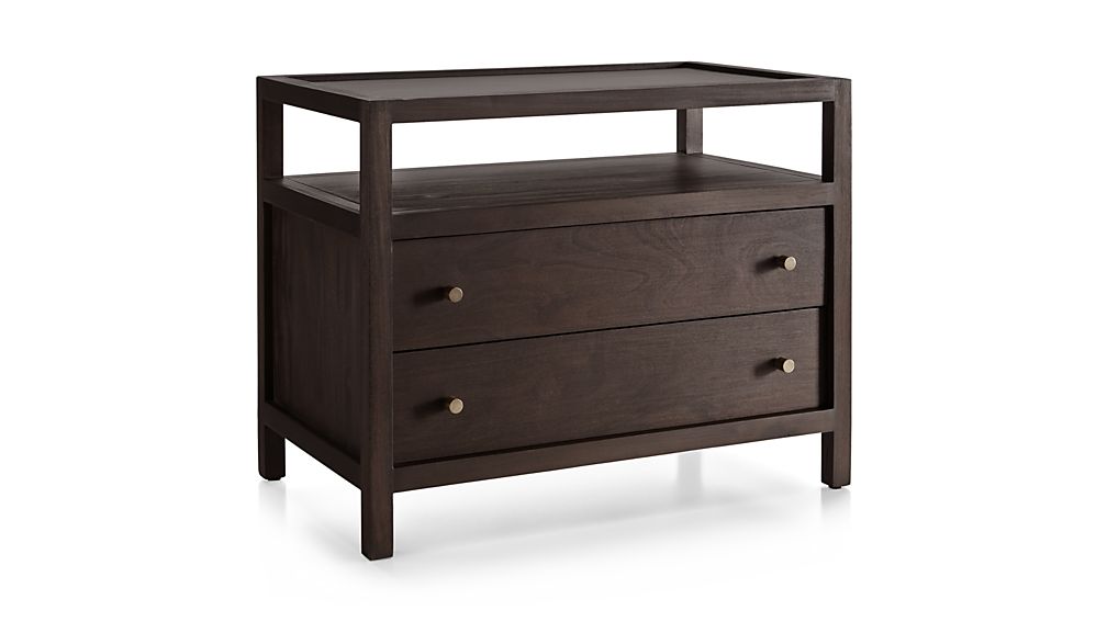Keane Solid Wood Nightstand with Power Outlet Crate and Barrel