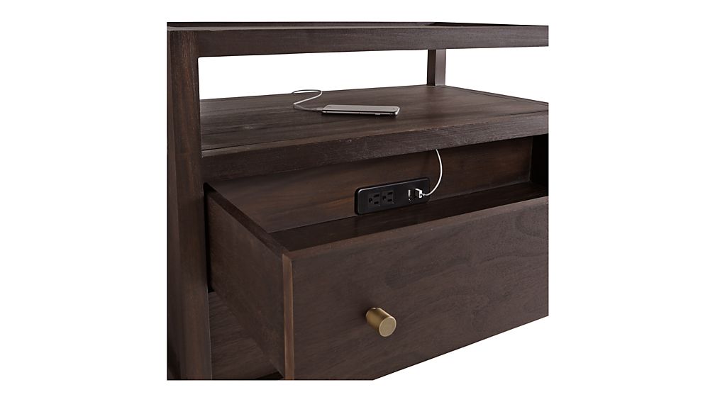 Keane Solid Wood Nightstand with Power Outlet Crate and Barrel