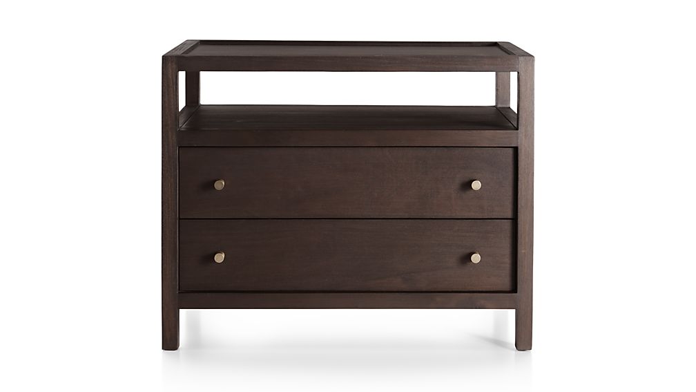 Keane Solid Wood Nightstand with Power Outlet Crate and Barrel