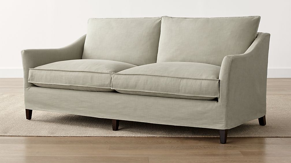 Keely 2Seat Slipcovered Apartment Sofa Bruno Verbena Crate and Barrel