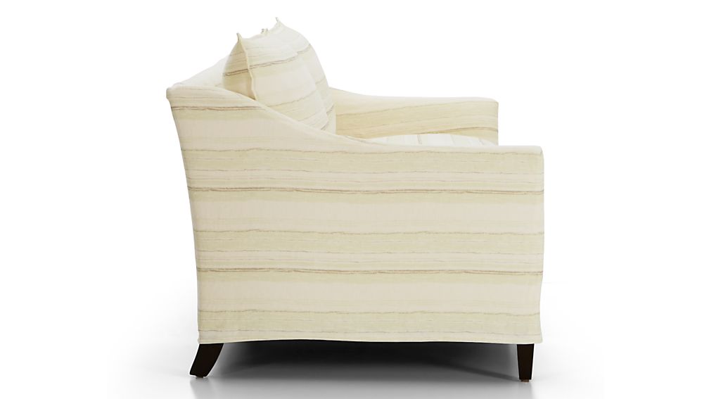 Keely 2Seat Striped Linen Slipcovered Sofa Molly Mint Crate and Barrel