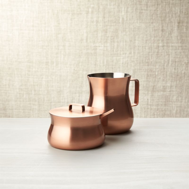 Copper Sugar Bowl and Creamer Crate and Barrel