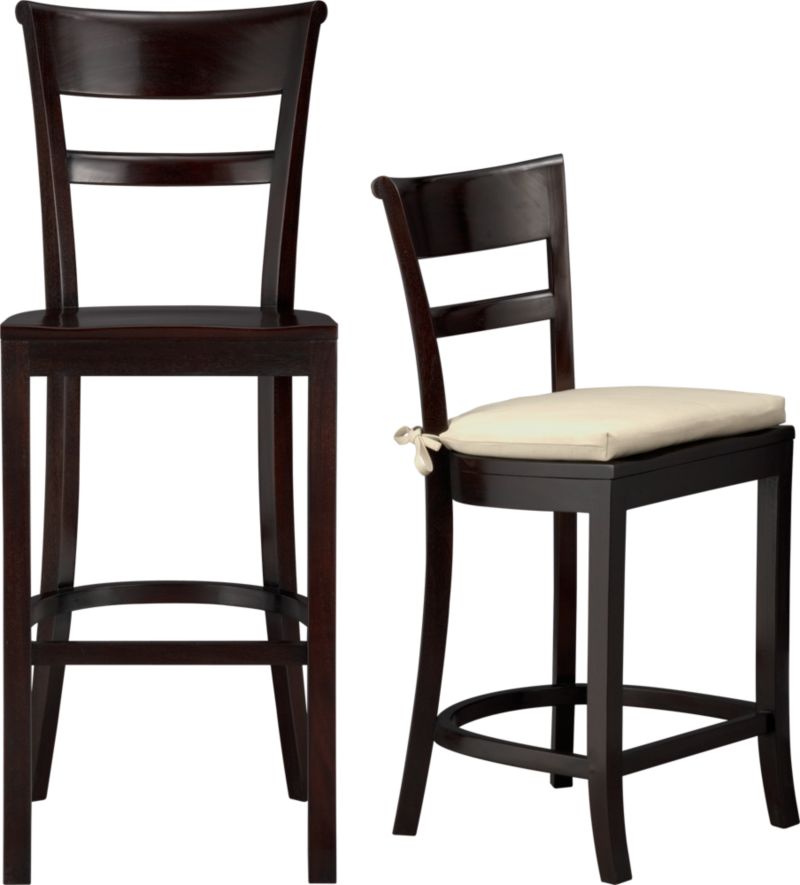 Kipling Mahogany Barstools and Ivory Cushion