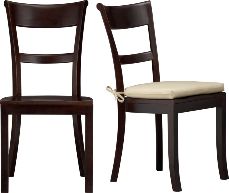 Kipling Mahogany Side Chair and Ivory Cushion