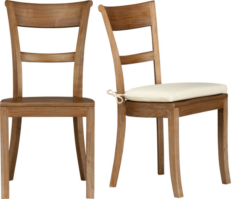 Kipling Grey Wash Side Chair and Ivory Cushion