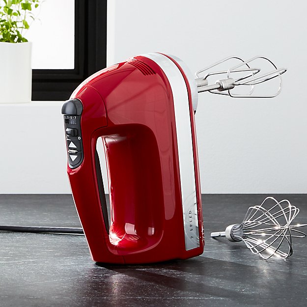 KitchenAid ® Empire Red 7Speed Hand Mixer Crate and Barrel