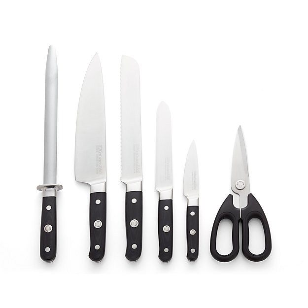 KitchenAid ® Professional Series 7Piece Red Knife Block Set Crate and Barrel