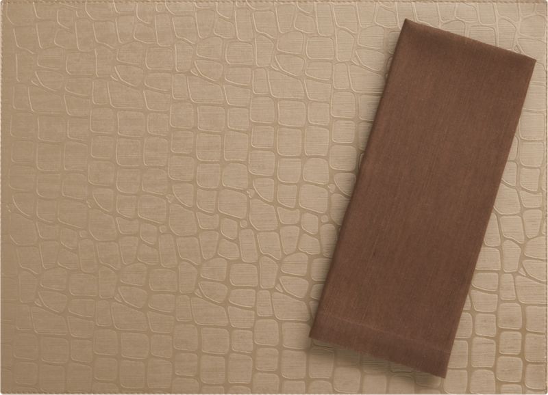 Kono Bronze-Ivory Placemat and Lustre Brown Napkin