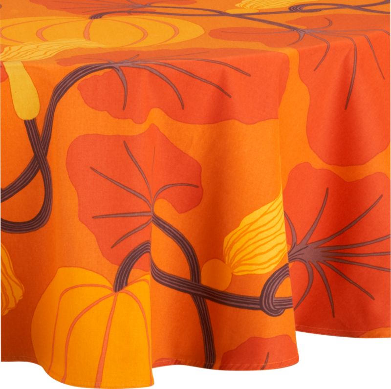 Marimekko Kumina Orange 72" Round Tablecloth