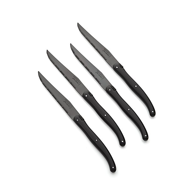 Laguiole ® Black Steak Knives Set of Four Crate and Barrel