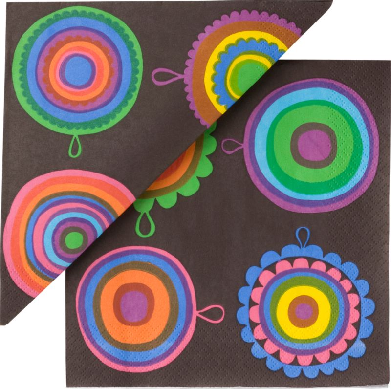 Set of 20 Marimekko Lappuliisa Brown Paper 6.5" Napkins
