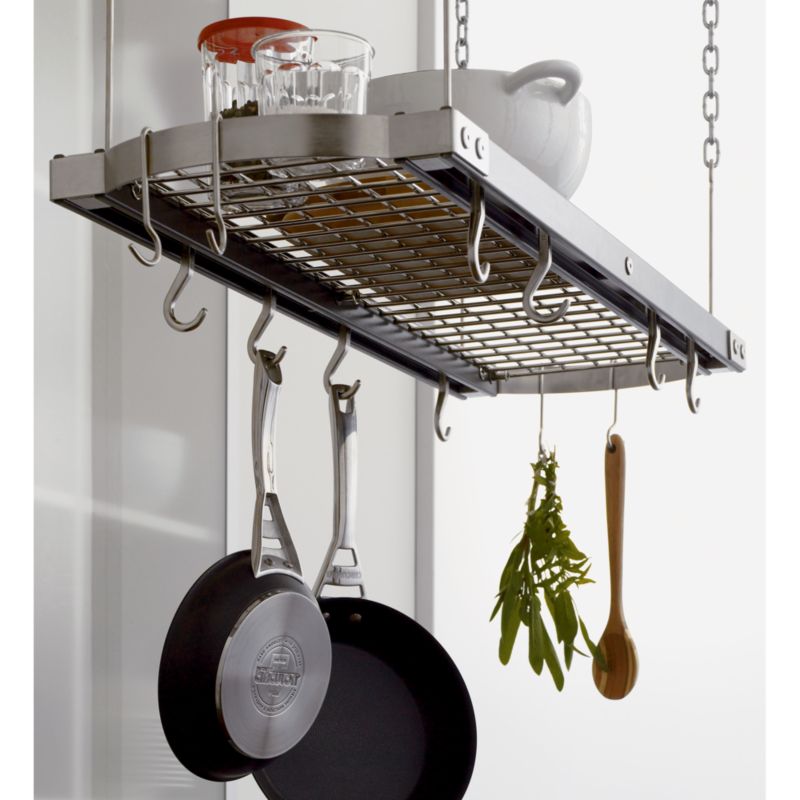 Large Grey Ceiling Pot Rack