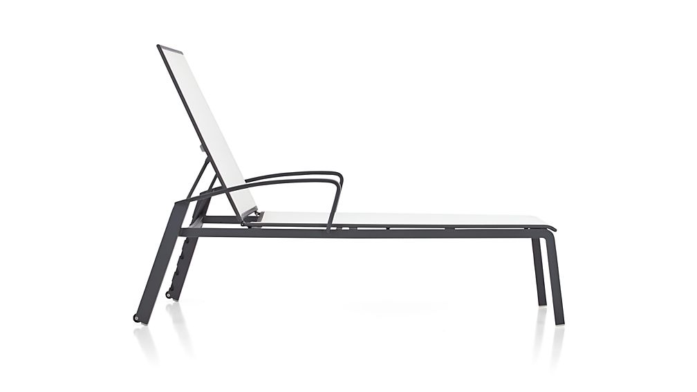 Largo White Mesh Chaise Lounge Crate and Barrel