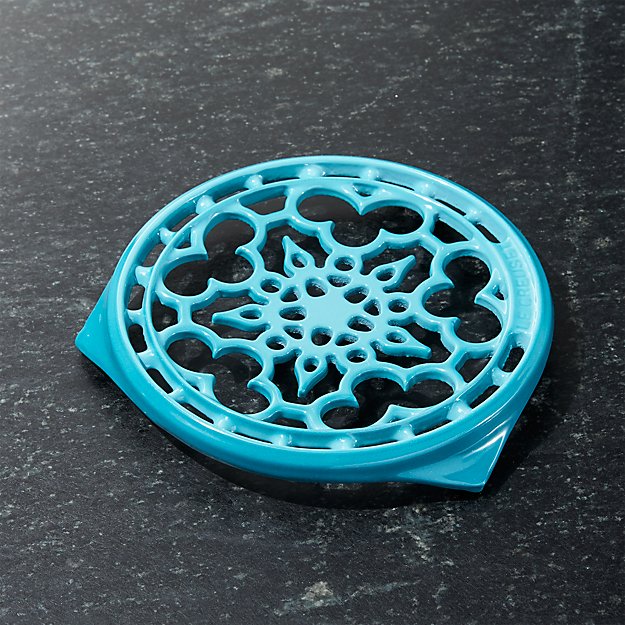 Le Creuset ® Deluxe 9" Caribbean Blue Trivet Crate and Barrel