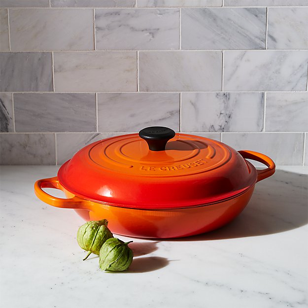 Le Creuset ® Signature 3.75-qt. Flame Everyday Pan | Crate and Barrel