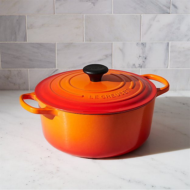 Le Creuset ® Signature 5.5qt. Flame Round French Oven Crate and Barrel