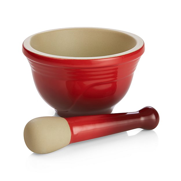 Le Creuset Cerise Mortar and Pestle Crate and Barrel