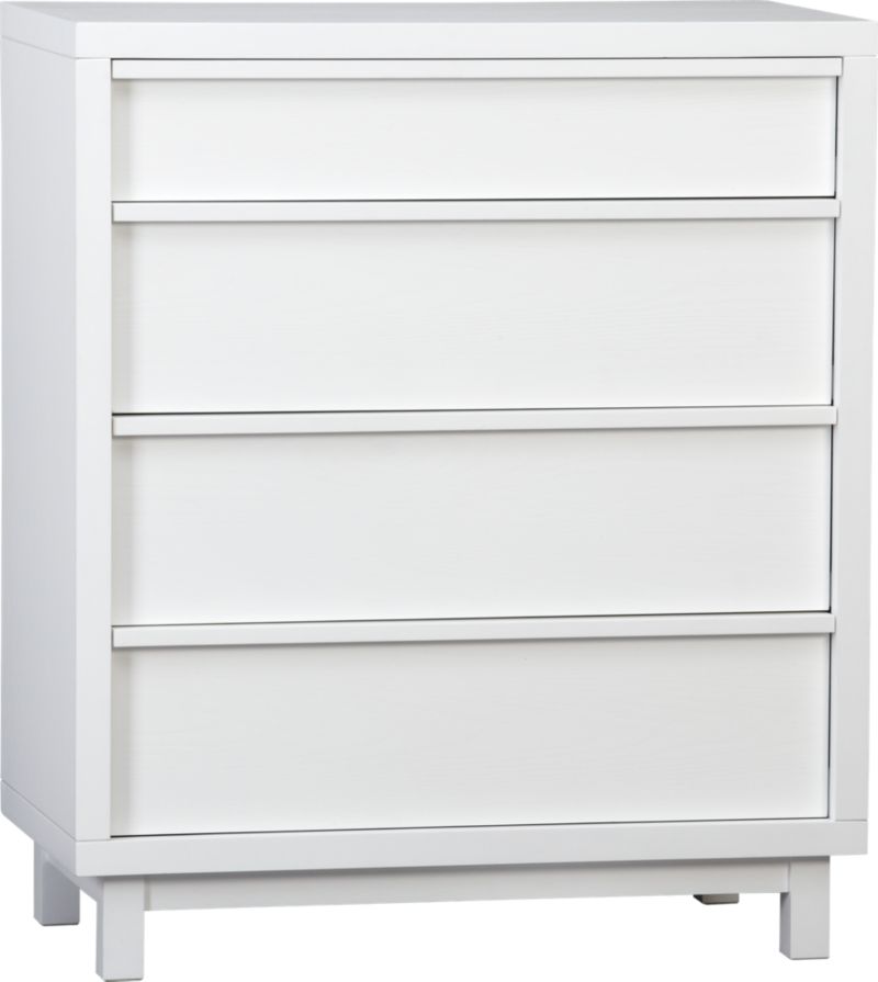 Ledge White Four-Drawer Chest.