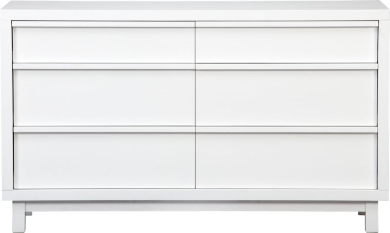 Ledge White Six-Drawer Dresser