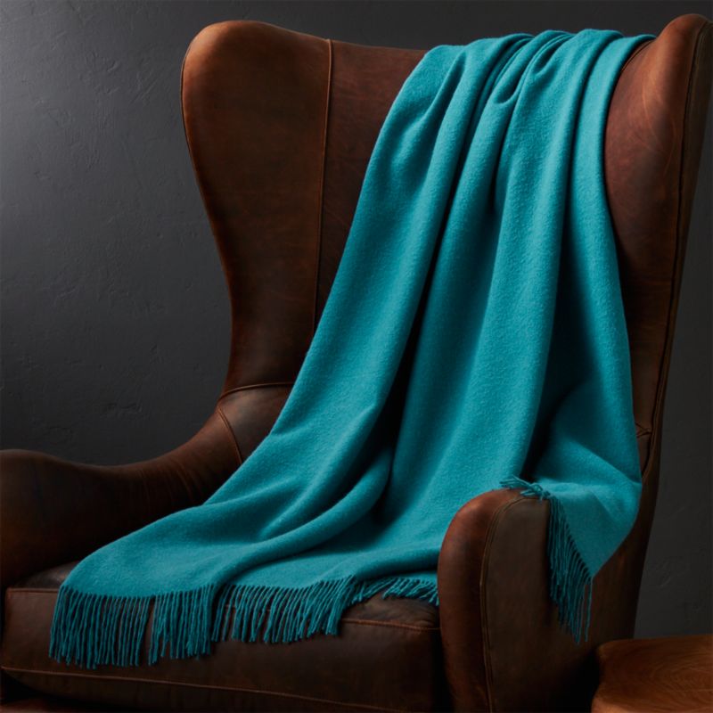 Teal Alpaca Throw Blanket Crate and Barrel