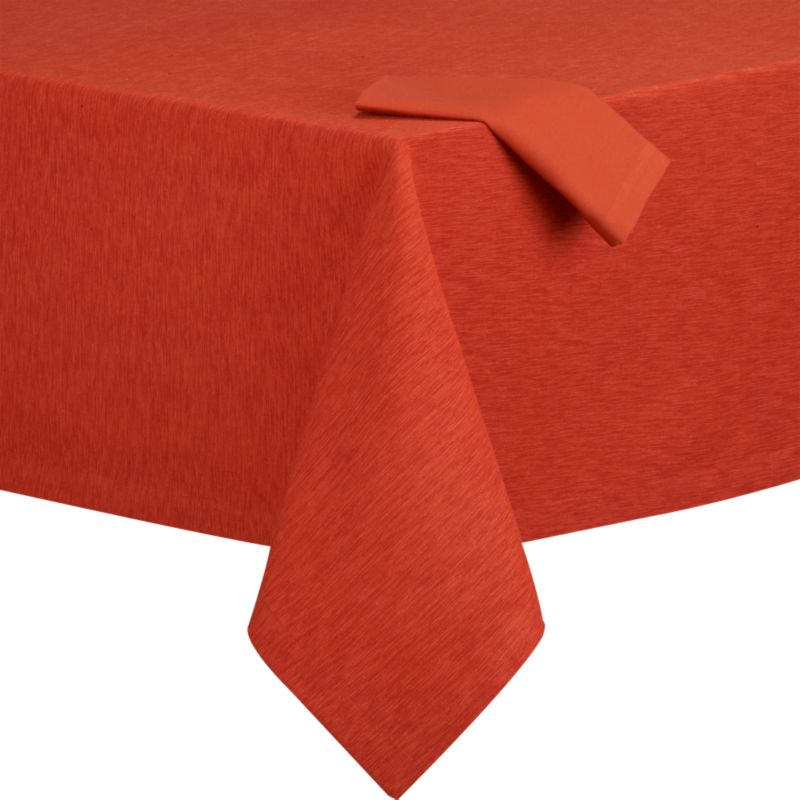 Linden Chili Tablecloth and Cotton Chili Napkin