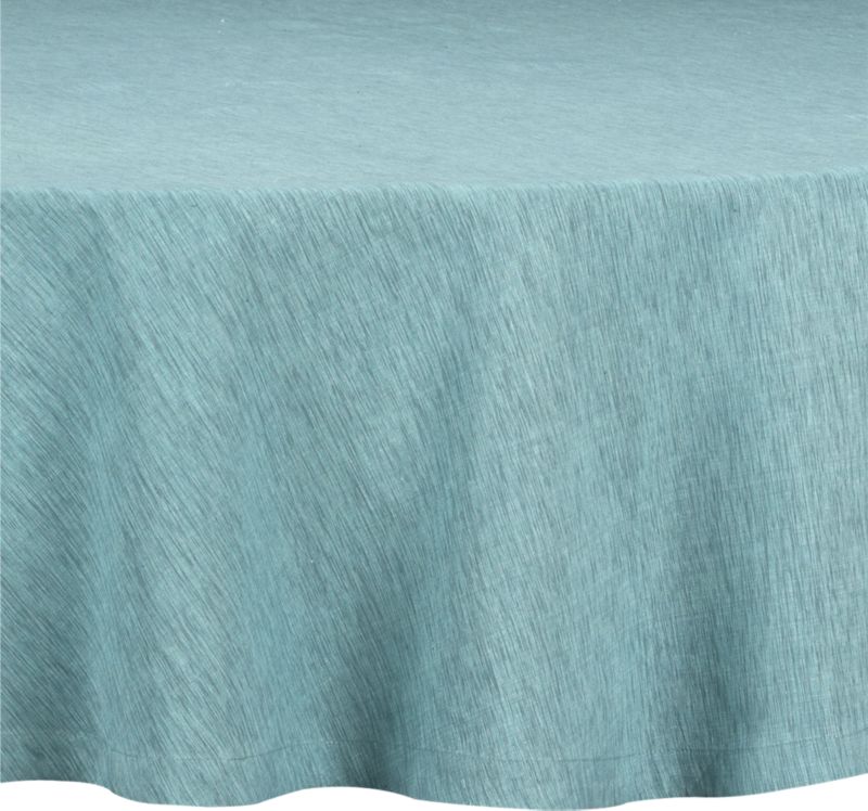 Linden Cyan 90" Round Tablecloth