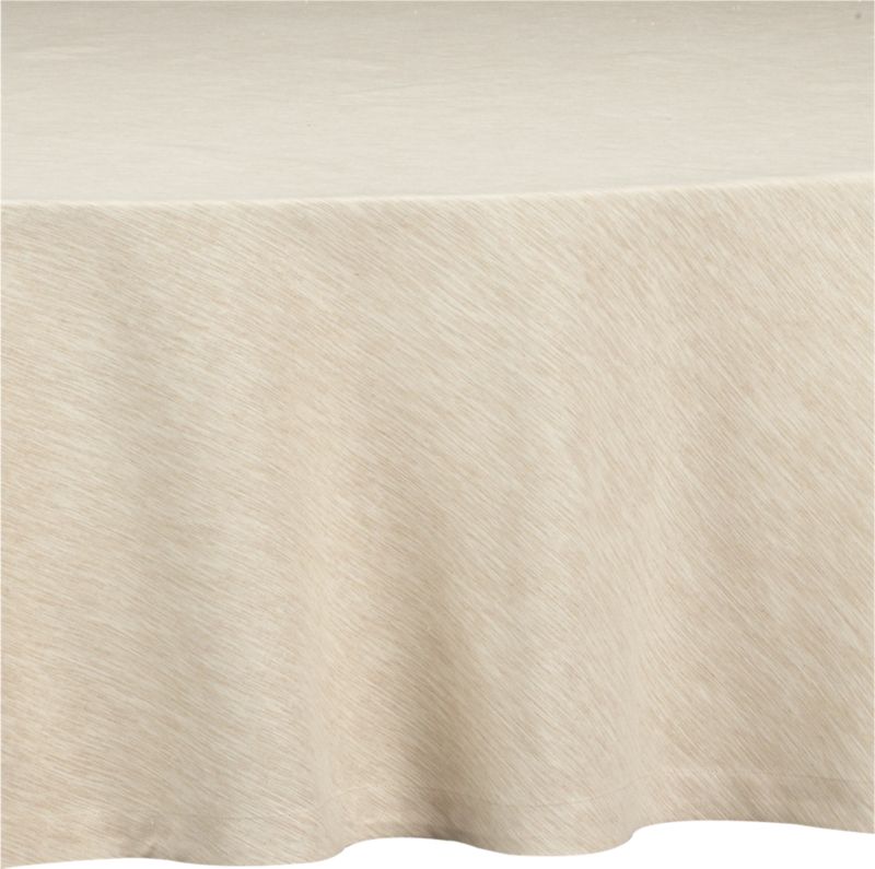 Linden Ecru 90" Round Tablecloth