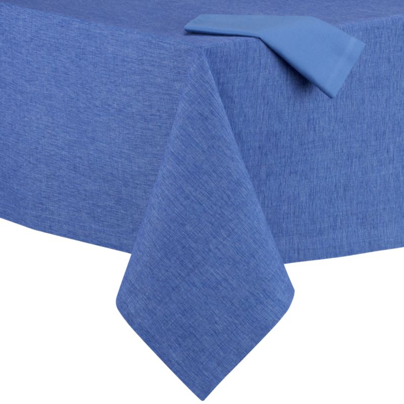 Linden Marine Blue Tablecloth and Cotton Marine Blue Napkin