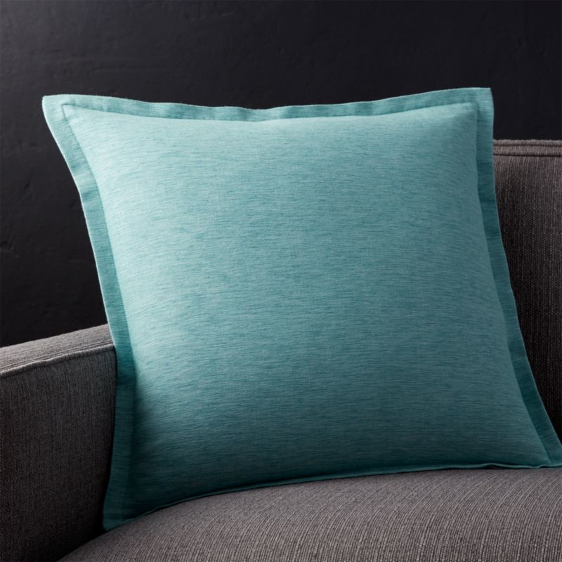 Linden Aqua Throw Pillow Crate and Barrel