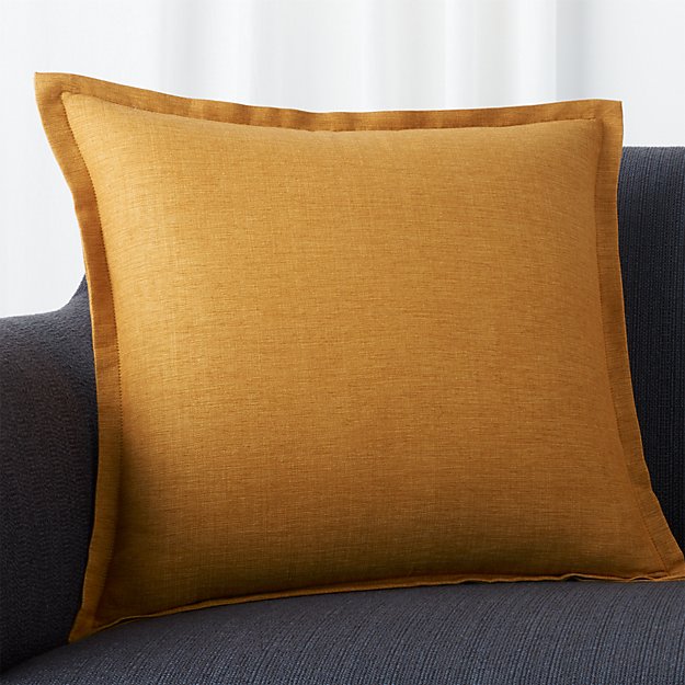 Linden Gold 18" Pillow with FeatherDown Insert Crate and Barrel
