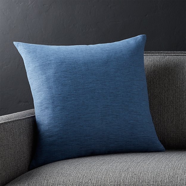 Linden Indigo Blue 18" Pillow with FeatherDown Insert Crate and Barrel