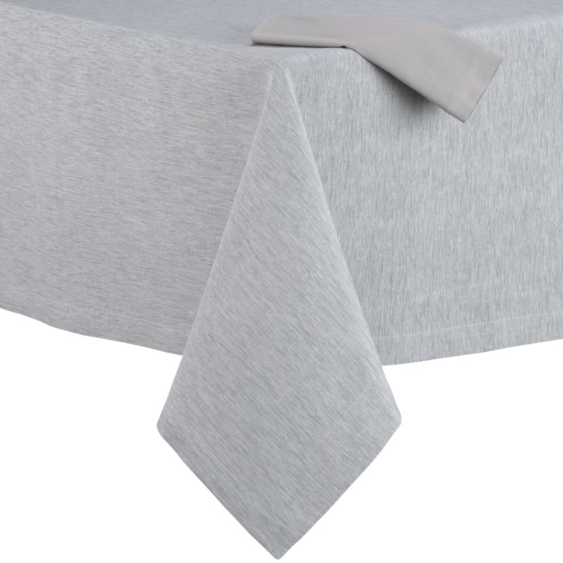 Linden Slate Tablecloth and Cotton Slate Napkin