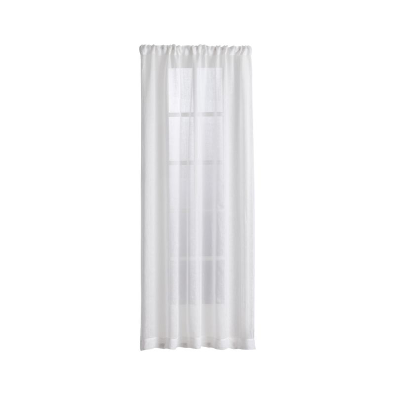 Linen Sheer White Curtain Panel