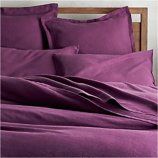 Lino II Purple Linen Duvet Covers and Pillow Shams
