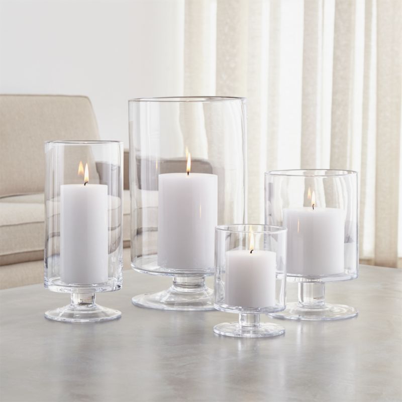 London Glass Hurricane Candle Holders Crate and Barrel