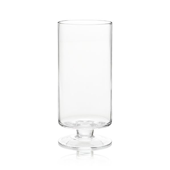 London Narrow Short Glass Hurricane Candle Holder Crate and Barrel