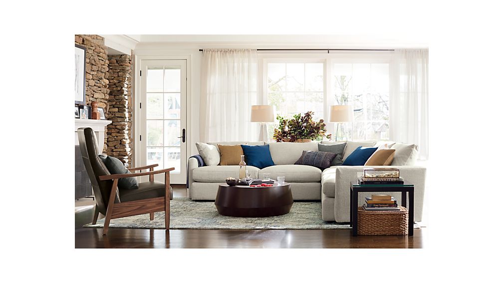 Lounge II 3Piece Sectional Sofa Taft Cement Crate and Barrel