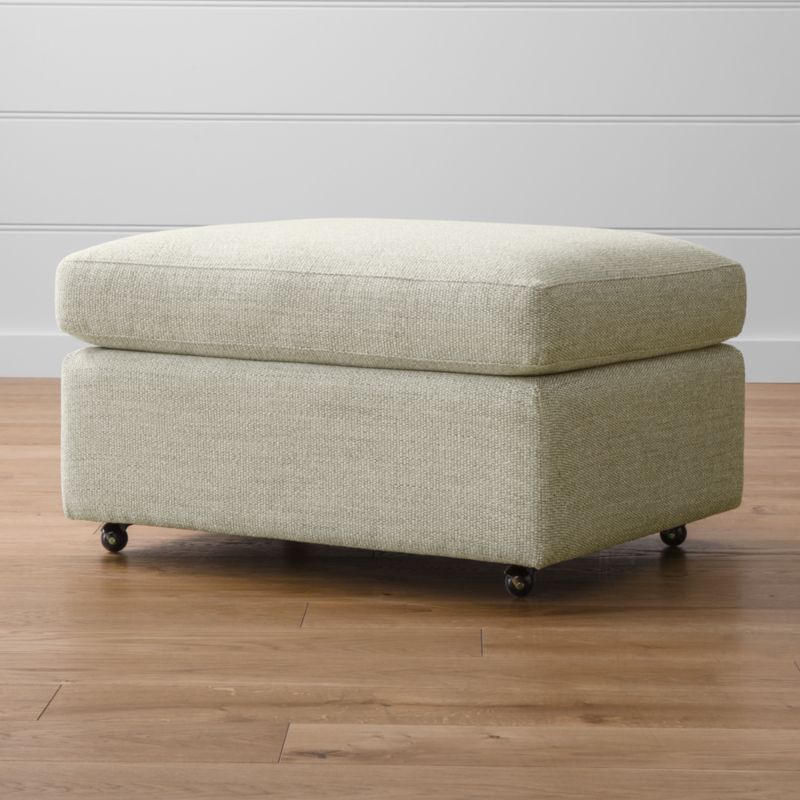Lounge II 32" Ottoman with Casters Taft Cement Crate and Barrel