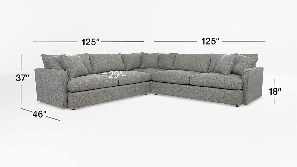 Lounge II 3Piece Sectional Sofa Taft Steel Crate and Barrel