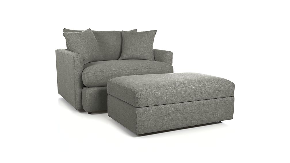 Lounge II Storage Ottoman with Casters Taft Steel Crate and Barrel