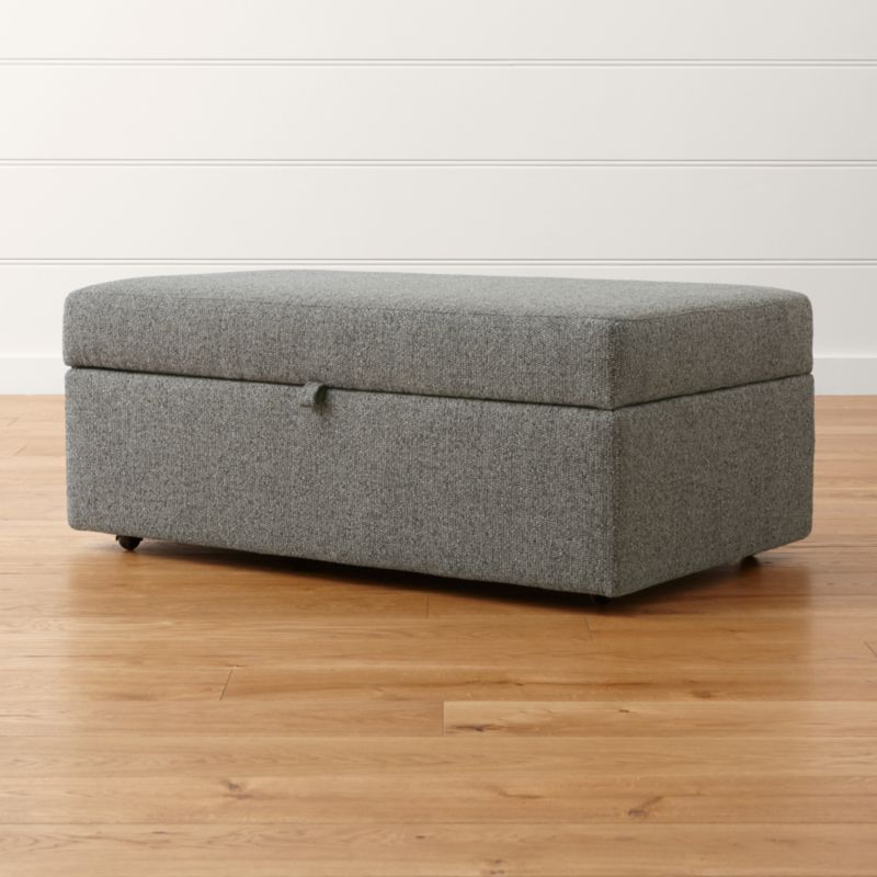 Lounge II Storage Ottoman with Tray Taft Steel Crate and Barrel