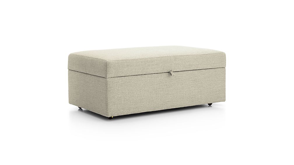 Lounge II Storage Ottoman with Tray Taft Cement Crate and Barrel
