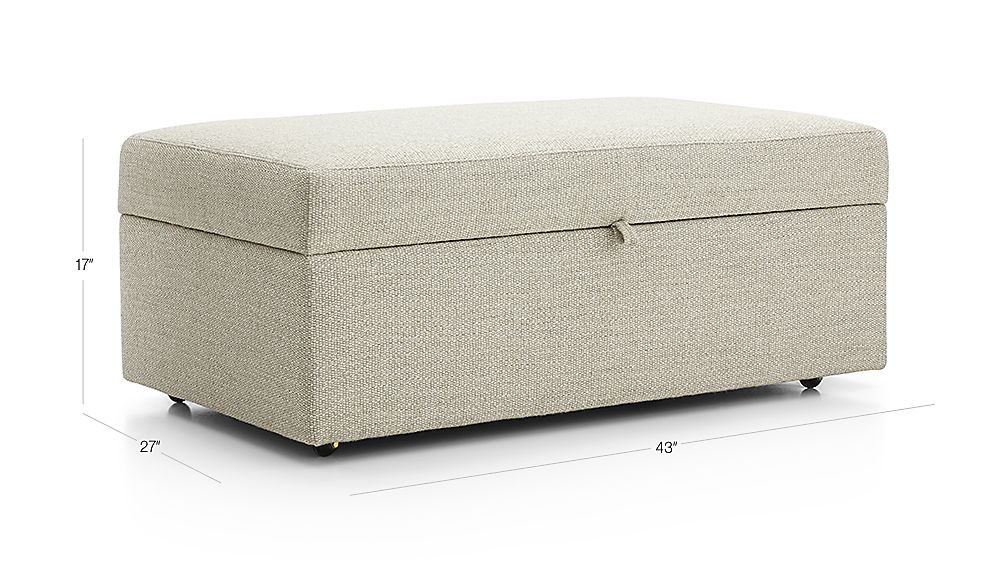 Lounge II Light Grey Storage Ottoman + Reviews Crate and Barrel